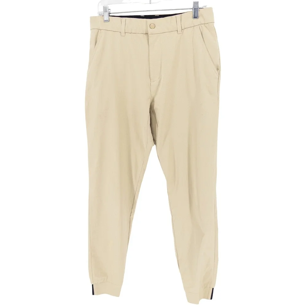 Good Good Golf Mens 32 Joggers Tan Performance Elastic Cuff‎ Pants Golfcore